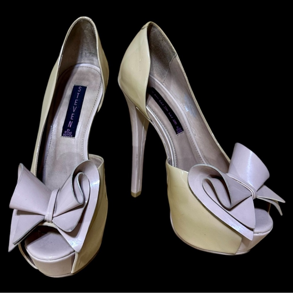 Steven By Steve Madden Rosalye Nude Beige Platform Heels Pump Size 7.5